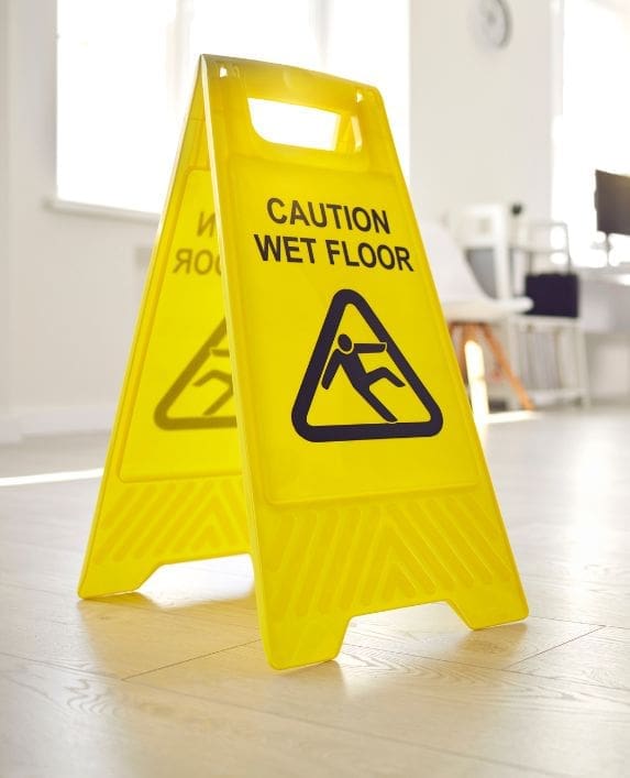 Caution wet floor health and safety sign