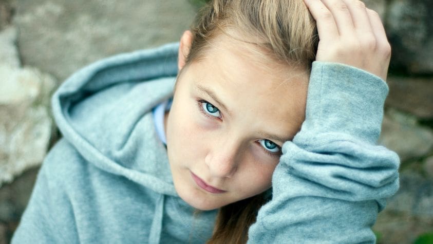 Girl looking very sad