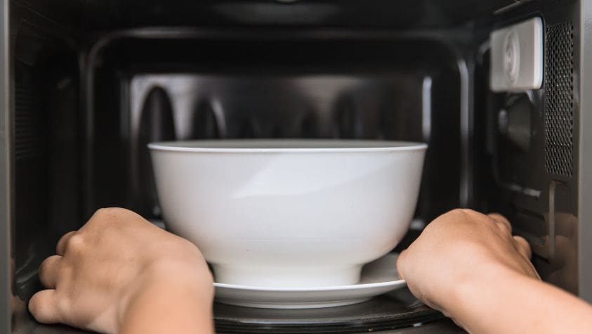 Food being microwaved