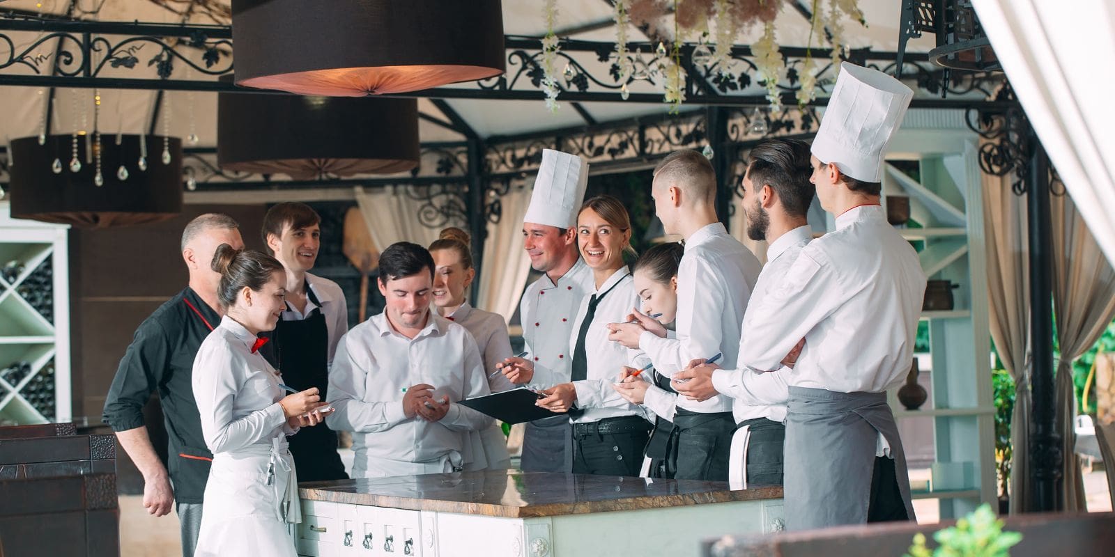 People being trained in a restaurant