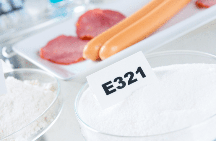 Picture of food with their E numbers