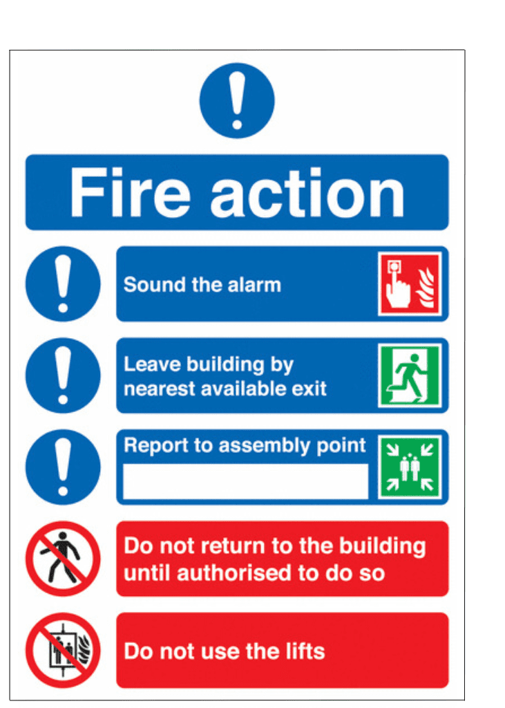 Fire notice sign