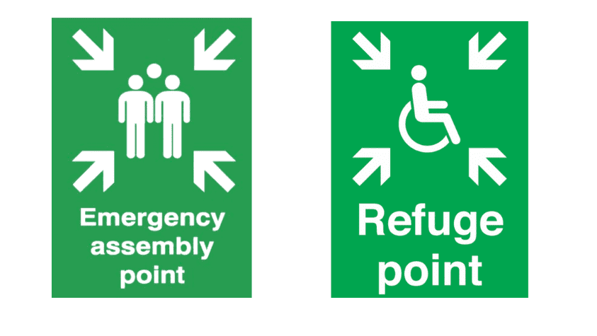 Example of two green and white Safe Condition Signs