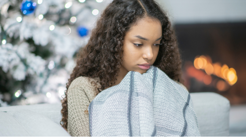 Sad child at Christmas